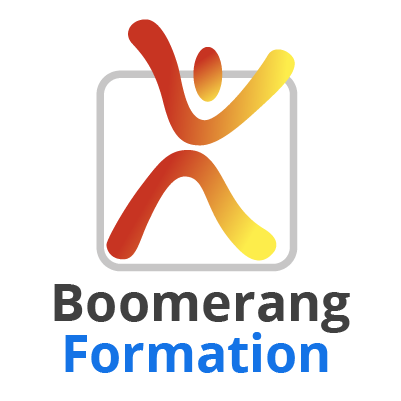Logo de Boomerang Formation, organisme de formation, sessions de formations courtes personnalisées de prise en main et de mise à niveau rapide print web vidéo photo en présentiel sur site ou distanciel synchrone, formateur indépendant répondant aux exigences de la norme qualité Qualiopi, formations prises en charge par votre opco